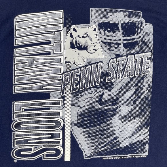Penn State Shirt Mens Large‎ Blue Vintage Logo 7 PSU Nittany Lions Football Tee - Picture 3 of 11